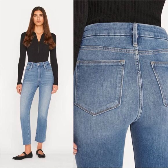 Frame Le Super High Straight Leg Jeans Size 31 - Picture 1 of 12